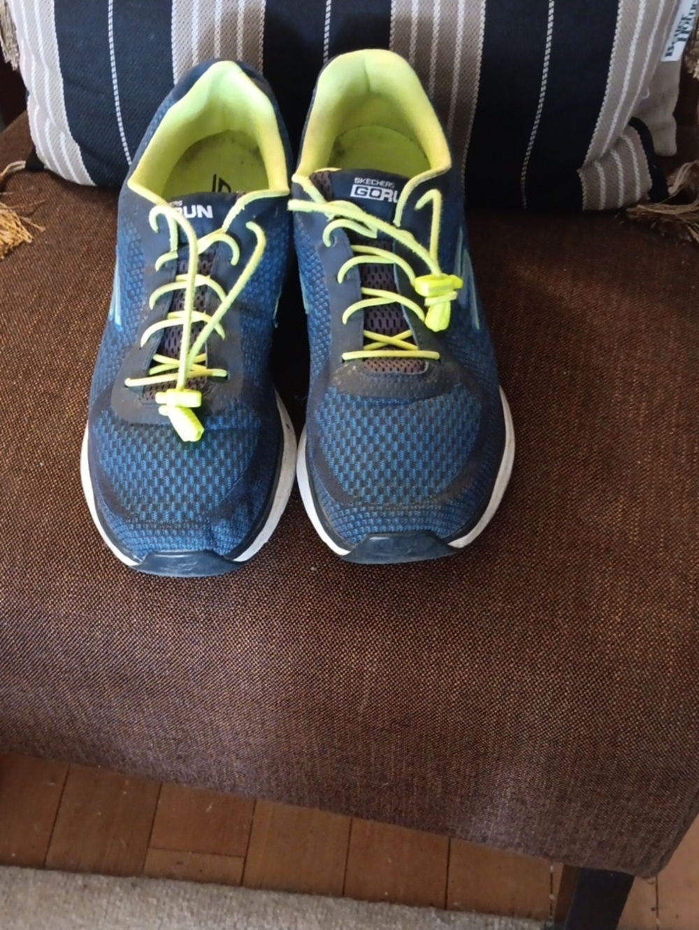Skechers Navy and Neon Yellow Men's Running Sneakers
